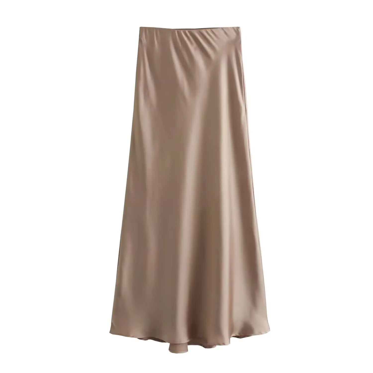 2024 Black Satin Skirt Woman High Waist Elegant Long Skirts for Women Fashion Summer Midi Skirt Office Women'S Skirts