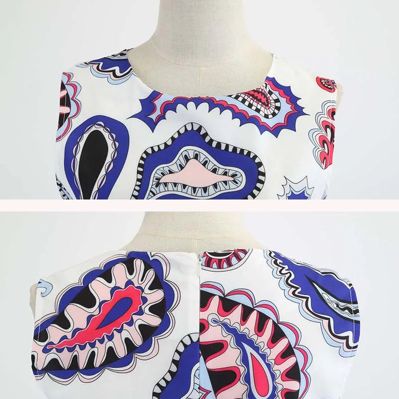 Vintage Summer Dress Women Casual Floral Print Robe 50S 60S Rockabilly Swing Pinup Vestidos Elegant Party Dress