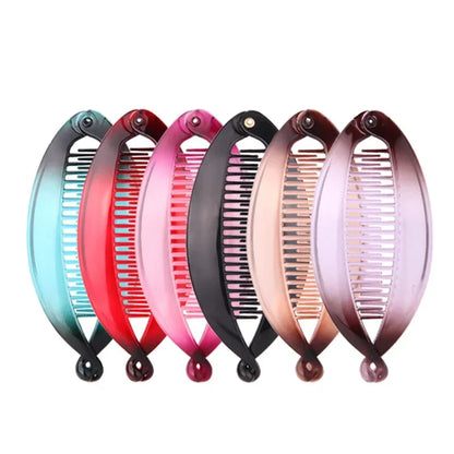 New Fashion Banana Shape Hair Clip Gradient Color Fish Clip Hairpins Hair Accessories for Women