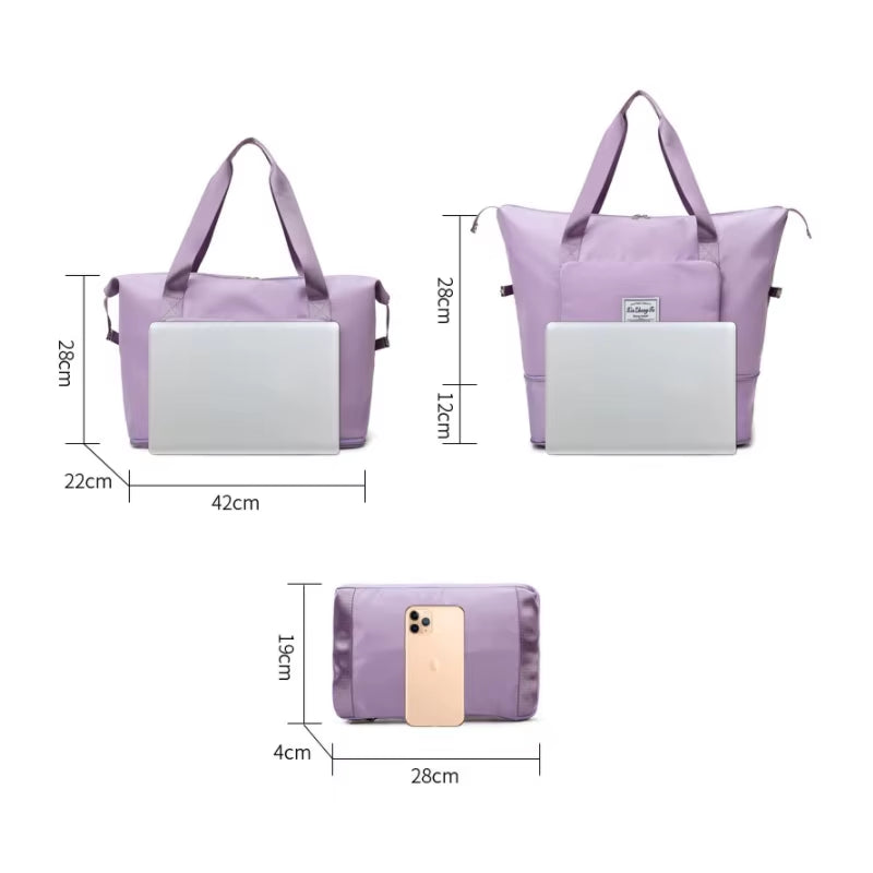 Pack-Flat Duffel Tote — Foldable Travel Bag