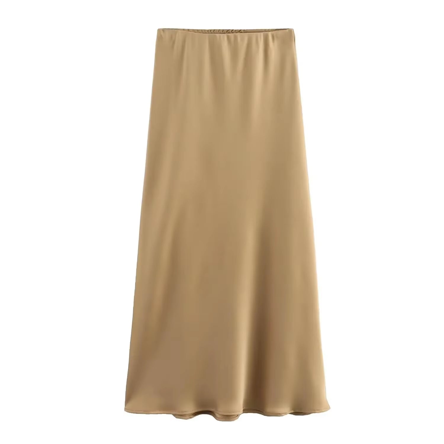 2024 Black Satin Skirt Woman High Waist Elegant Long Skirts for Women Fashion Summer Midi Skirt Office Women'S Skirts
