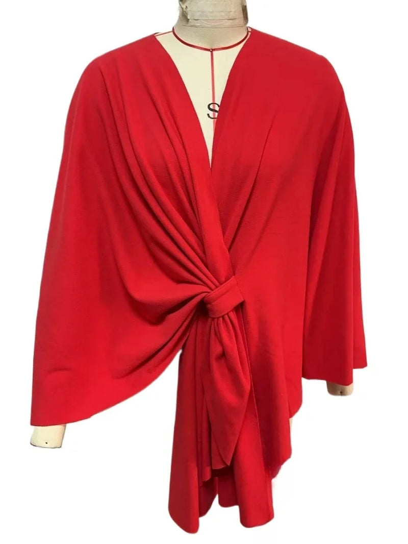 Wrapped in Calm Poncho — Open-Front Cape Sweater