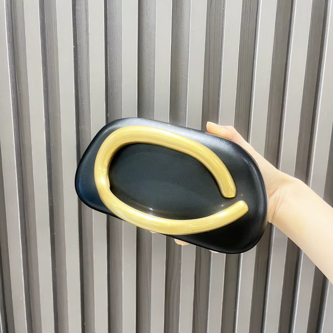 Gilded Evening Clutch — Designer Party Shoulder Bag