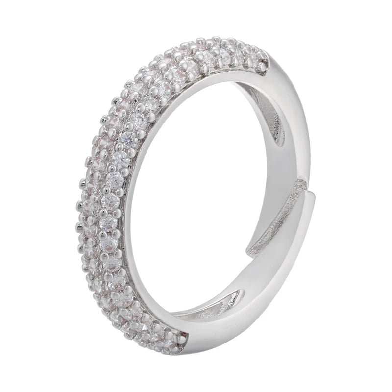 12 Colors Gold Color Women Rings Fashion Adjustable Rings CZ Crystal Rings for Women Party Gifts