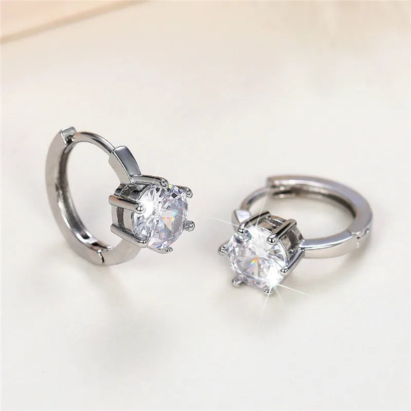 Colorful CZ Hoop Earrings Women Fashion Ear Hoop Accessories Luxury Bridal Wedding Statement Jewelry