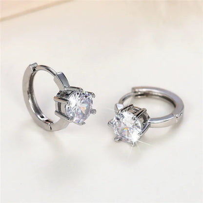 Colorful CZ Hoop Earrings Women Fashion Ear Hoop Accessories Luxury Bridal Wedding Statement Jewelry